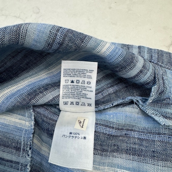 Lands’ End  Women’s Linen Dolman Sleeve Peasant Above Knee Dress Blue Sz.Med - Picture 8 of 8